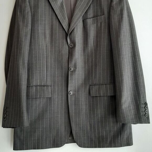 NAUTICA Navigator 100% Wool Blazer Jacket Grey Pin Stripe Men's Sz 40 T Tall - Picture 4 of 12